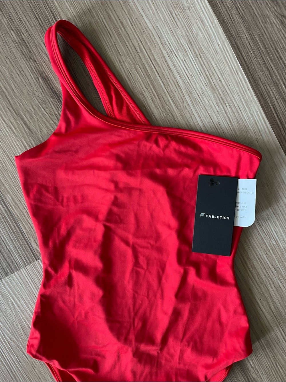 Fabletics NWT Red One Shoulder Cutout One Piece Swimsuit XS - Picture 2 of 4